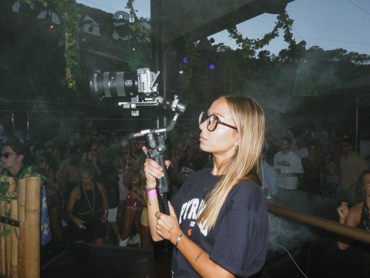 Camera operator with a gimbal